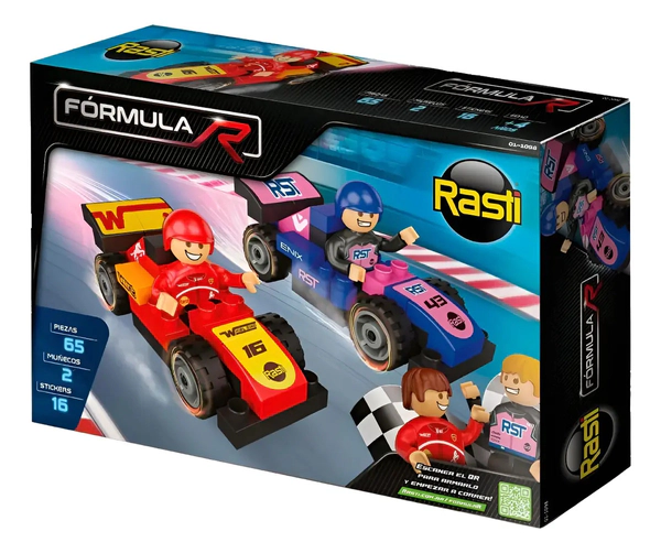 Bloques Rasti Formula R Carrera 2 Autos 65 Piezas