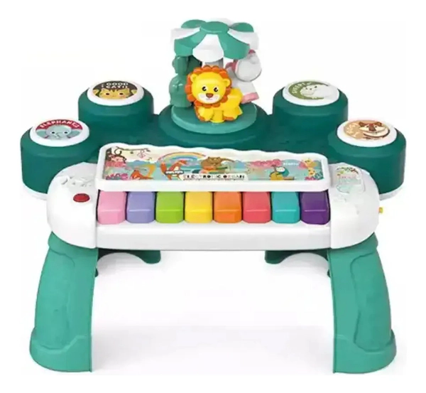 Mesa Musical Interactiva Con Piano Y Tambores Para Bebés