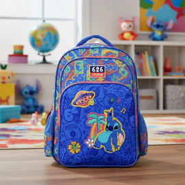 Mochila 43 Cm Stitch Disco Espalda Geométrico