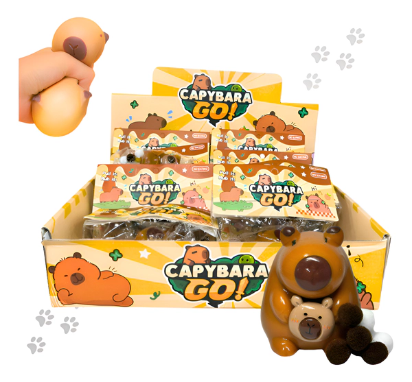 Squishy De Capybara Family Antiestres Elastico Animado