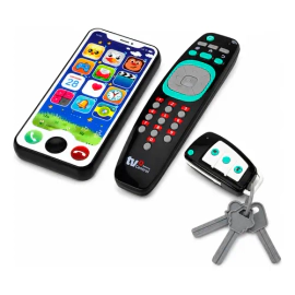 Set Juguete Bebé Celular Control Remoto Llave Luz Sonido