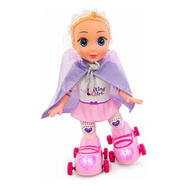 Muñeca Mila Patinadora Con Música Luces Y Patines