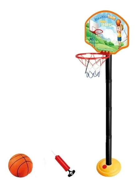 Aro De Basquet De Pie Regulable Con Pelotas E Inflador Niños