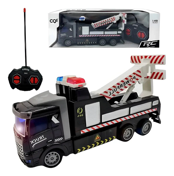 Camion Policia A Radiocontrol Con Grua Y Luces