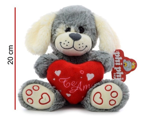 Perrito De Peluche 20 Cm. Con Corazon