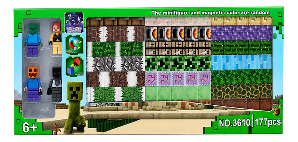 Bloques Magnéticos Tipo Minecraft 177 Piezas Con Muñecos