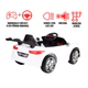Auto A Batería 6v Deportivo Control Remoto Padres Sonido Luz BLANCO