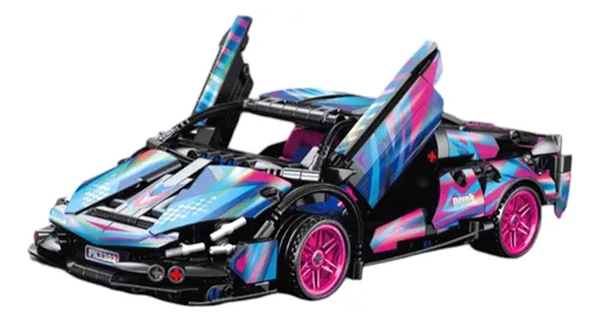 Auto De Bloques Pull Back Deportivo 586 Piezas 1:18