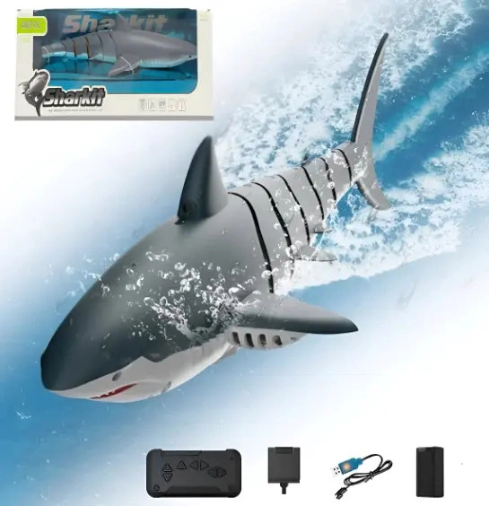 Tiburon Barco A Radio Control Con Camara Hd Control Por App Gris Tiburón