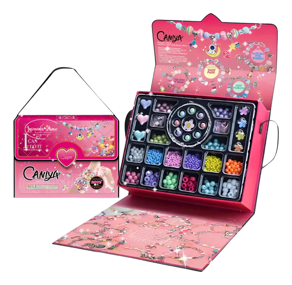 Set Bijouterie Valija Rosa Completo Para Nenas 2000 Piezas