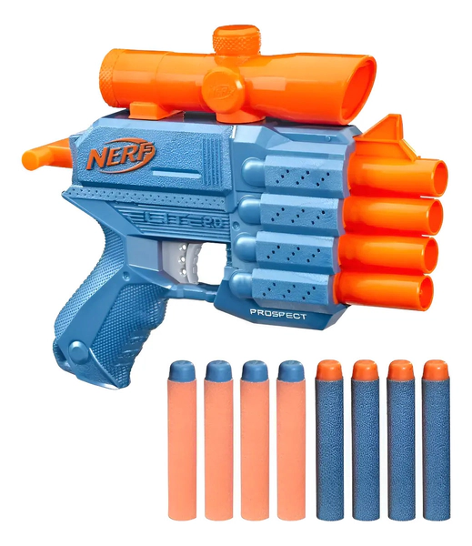 Pistola Lanza Dardos Nerf Prospecto Qs-4 Mira Telescópica