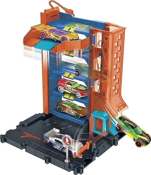 Pista Hot Wheels Estacionamiento City Garaje C/ Auto Mattel