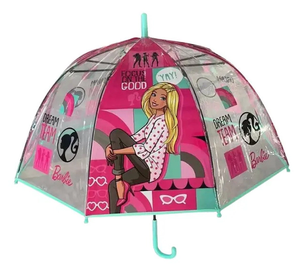 Paraguas Infantil Barbie Para Nenas De Pvc Y Caño Importado