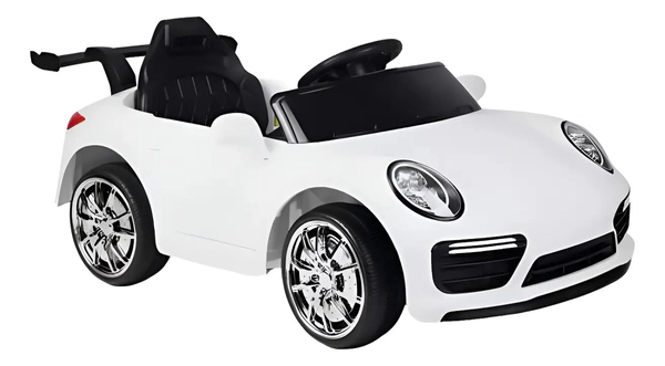 Auto A Batería 6v Deportivo Control Remoto Padres Sonido Luz BLANCO