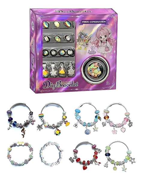 Set Para Armar Pulseras Brasaletes Charms Niñas Joyas 6+