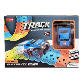 Pista De Carrera Flexible 50 Piezas Incluye Auto Con Luz