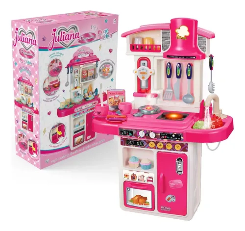 Magic Kitchen Juliana Cocina De Juguete Accesorios 43 Pzas Rosa/beige