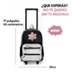 Mochila De 17 Carro Con Flor, Glitter Y Metalizada Zaphir