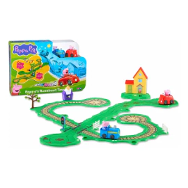 Ciudad Runabout Peppa Pig Tren Auto Casa Sonidos 13 Piezas