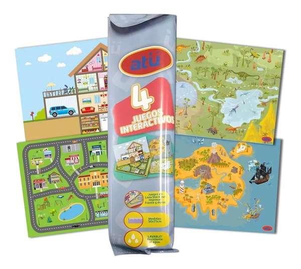 Alfombra Juego Dos Lonas Casita / Ciudad / Isla Pirata /dino