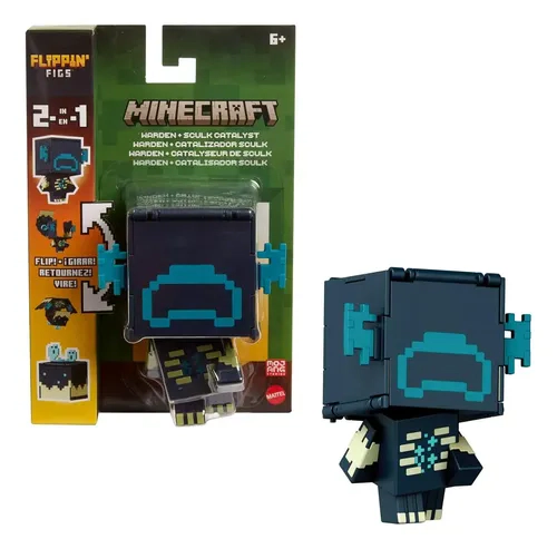 Figura Minecraft Flippin' Figs 2 En 1 Warden + Catalizador