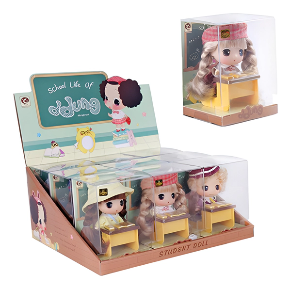 Muñeca Ddung Estudiante Doll Con Escritorio Miniatura