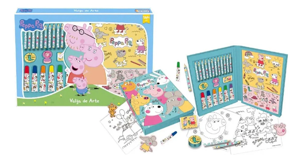 Valija Artística Infantil Peppa Pig Incluye Stickers Y Cofre