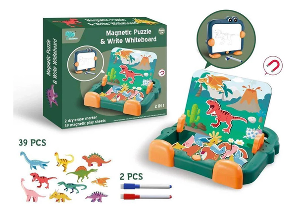 Pizarra Magnetica Puzzle Rompecabezas Tablero Juguete 2 En 1