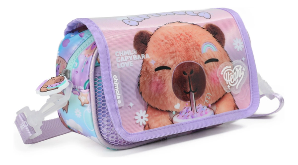 Cartuchera Chimola Canopla Cristal Escolar Capibara Con Mate