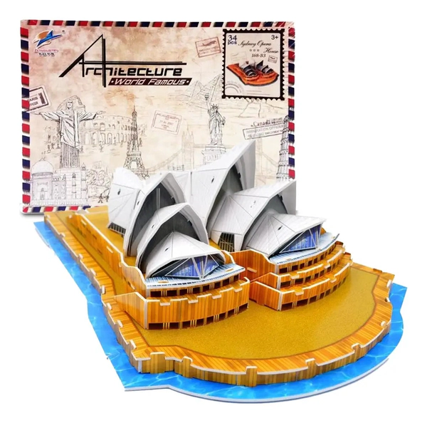 Puzzle 3d De Arquitectura 34 Piezas Juego De Mesa Sidney
