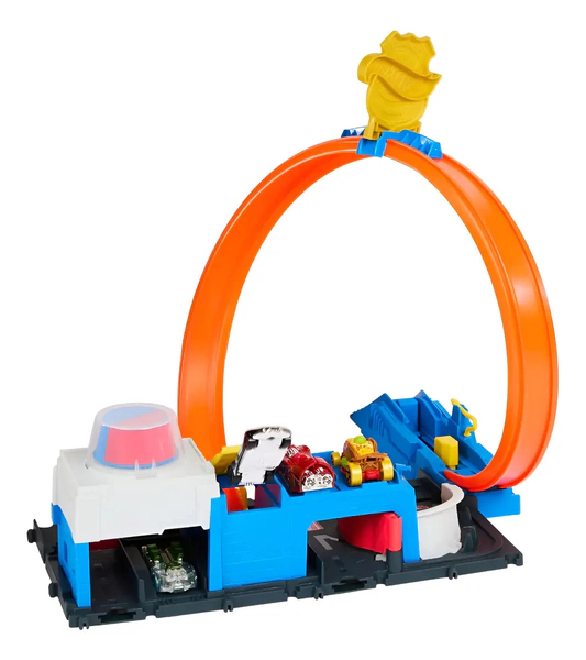 Hot Wheels City Pista De Juguete Súper Estación De Policía Multicolor