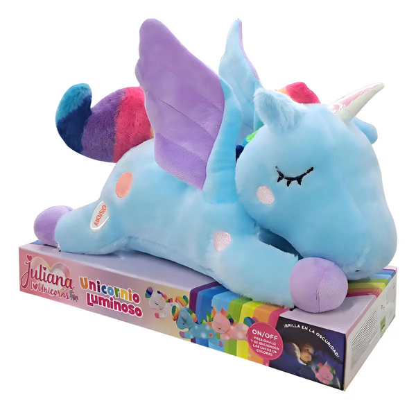 Unicornio De Peluche Luminoso Con Alas Luz De Noche Juliana