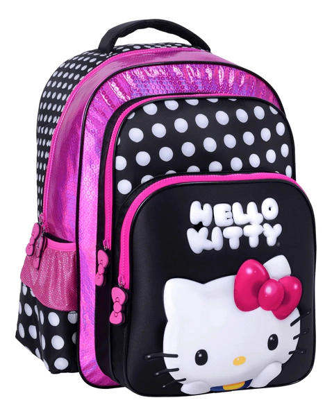 Hello Kitty Balloon Mochila Lunares 17 Espalda Escuela Negro