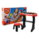 Piano Organo Teclado Musical Niños Cn Asiento Luces Y Sonido