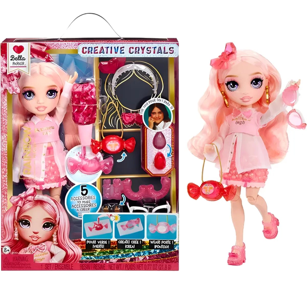 Muñeca Rainbow Creative Crystals Crea Accesorios Con Resina