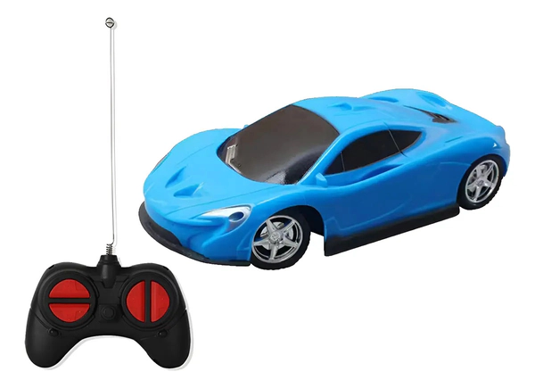Auto Deportivo De Carrera Con Aleron A Radio Control Azul
