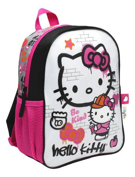 Mochila Escolar Hello Kitty Grafiti De Espalda 12' Wabro