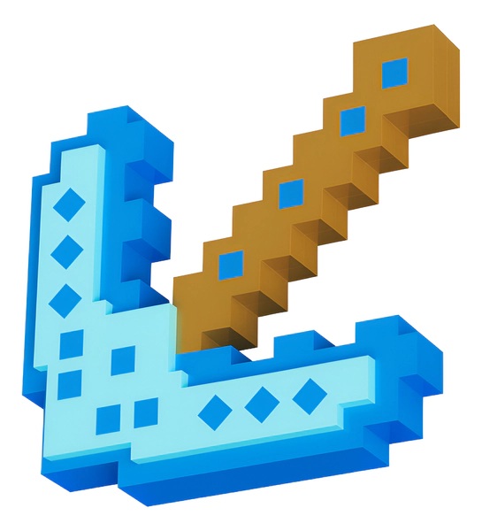 Espada De Juguete Pixel 3d Para Armar 21 Piezas Minecraft Azul Acero