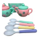 Set Juego Tazas Para Tomar El Te Con Tetera Cucharas Platos