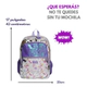 Mochila Escolar Lentejuelas Metalizada De Espalda 17' Zaphir