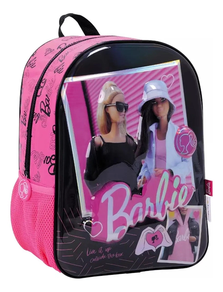 Mochila Espalda Barbie Relieve 14 Wabro Color Negro C