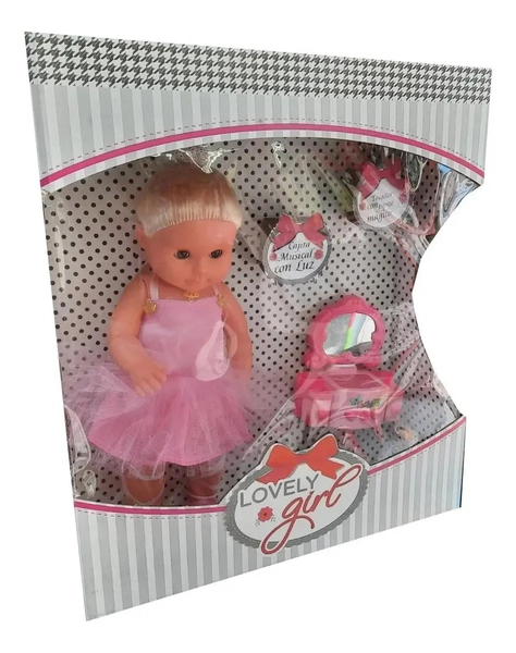 Muñeca Bailarina Lovely Girl Con Cajita Musical Y Luz