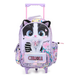 Mochila Escolar Chimola Carrito 16 Pulgadas Gato