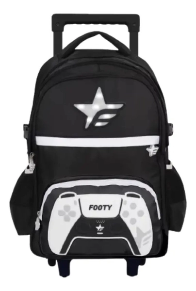 Mochila Escolar Negra Footy Escolar Diseño Gamer Joystick
