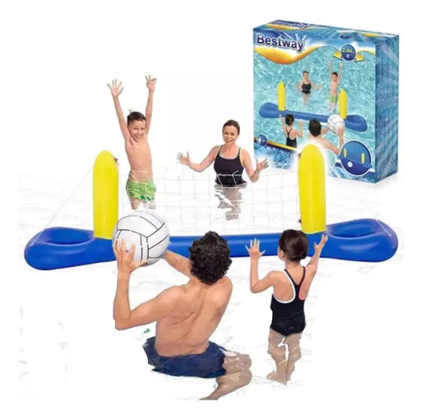 Set Juego Volleyball Sobre El Agua Red C/ Pelota Y Accesorio