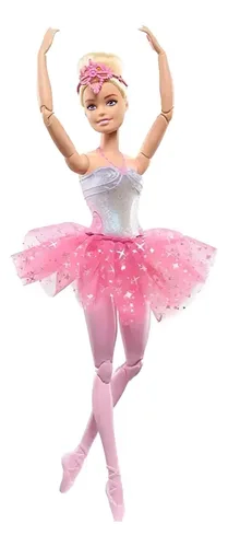 Barbie Fantasía Muñeca Bailarina Luces Brillantes Tutú Rosa Mattel