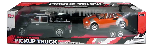 2 Vehiculos A Friccion Con Trailer Pickup Track