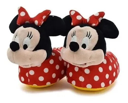 Pantuflas Minnie Mouse Disney Original Cómodas De Peluche