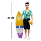 Muñeco Simil Ken Articulado 30 Cm Con Tabla De Surf Y Perro