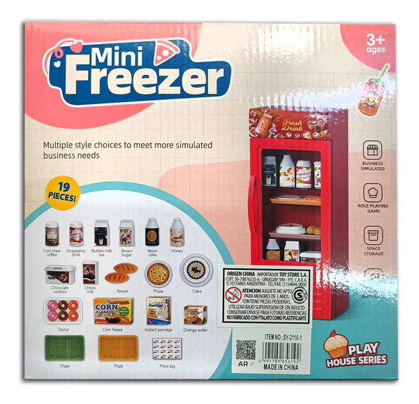 Mini Freezer Juguete 19 Piezas Heladera Infantil Alimentos